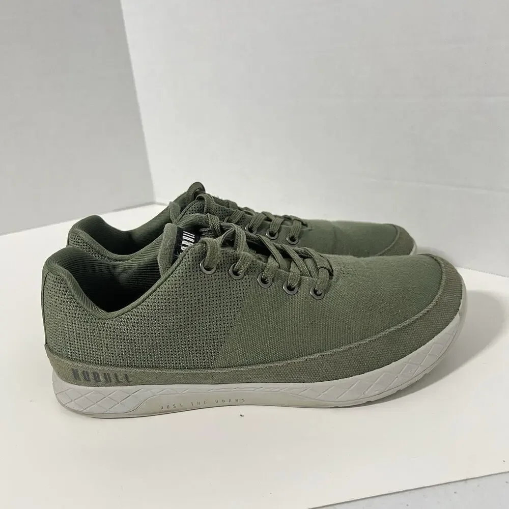 Nobull Canvas Trainer Shoes Men’s sz 9 Moss Green Sneakers Women 10.5